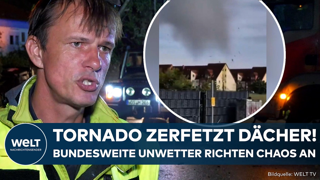 Unwetter Deutschland – Zerstörte Dächer und umgestürzte Bäume nach Unwetter in Deutschland – mutmaßlicher Tornado in Fürsten…
