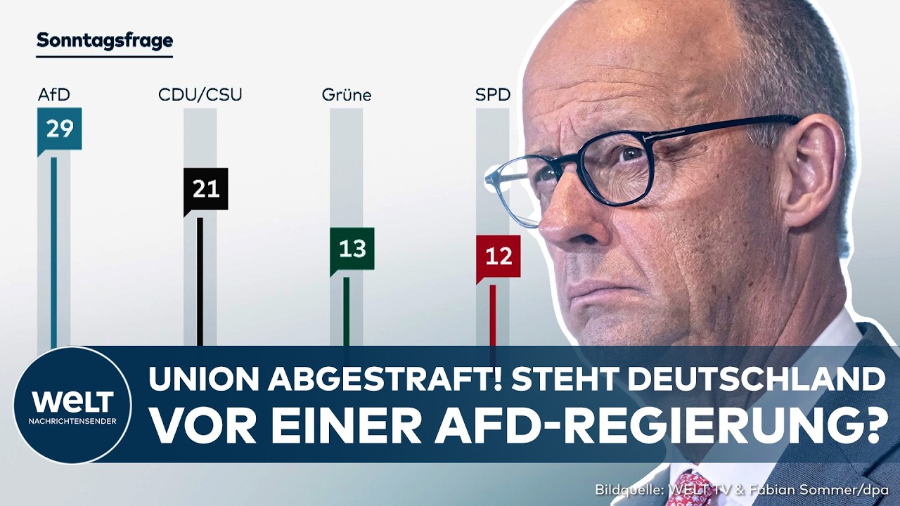 AfD Umfrage – Balkendiagramm zur AfD-Umfrage mit 29 Prozent als stärkste Partei in Deutschland