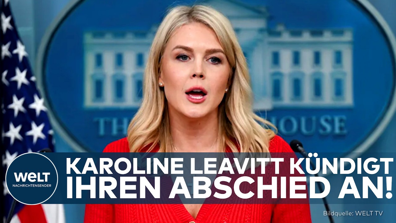 Karoline Leavitt am Podium des Weißen Hauses als jüngste Pressesprecherin der US-Geschichte