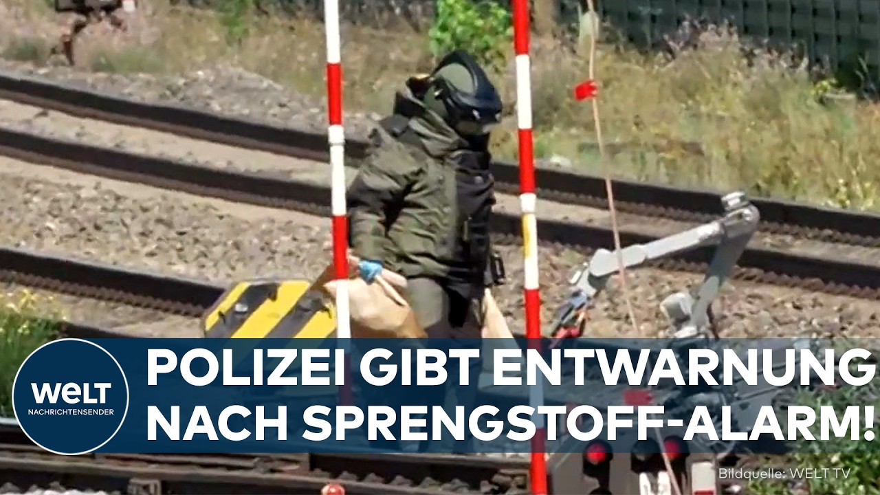Sprengstoffalarm Treuchtlingen – Spezialkräfte der Bundespolizei am Bahnhof Treuchtlingen nach Sprengstoffalarm im Gleisbett
