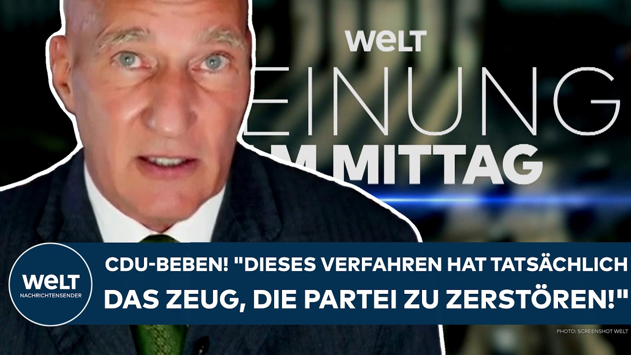 CDU-Logo auf einem Parteistand, Symbol für die CDU Brandmauer-Debatte um Ortsbürgermeister Prange