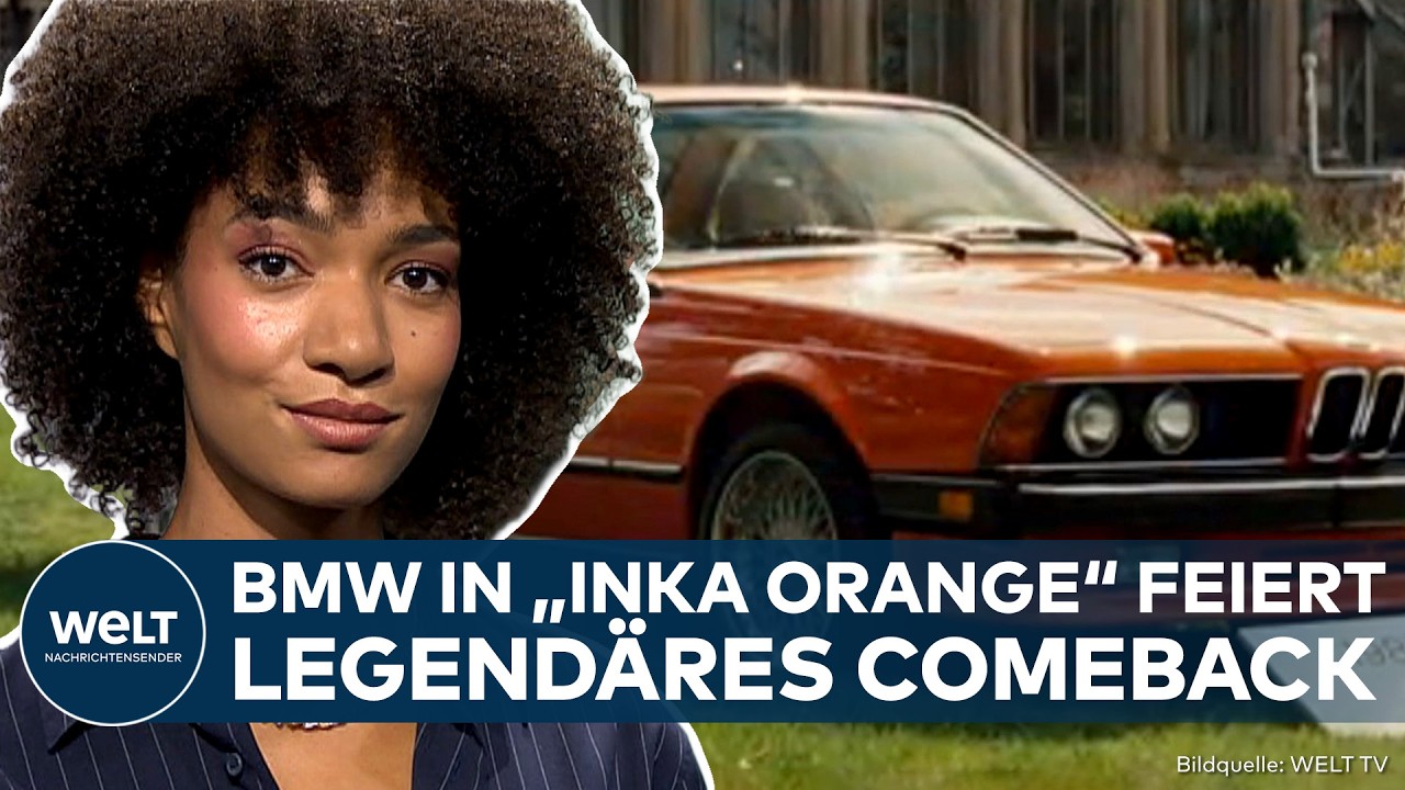 Restaurierter BMW 3.0 CSI von 1972 in der Kultfarbe BMW Inca Orange neben einem BMW M6 E24