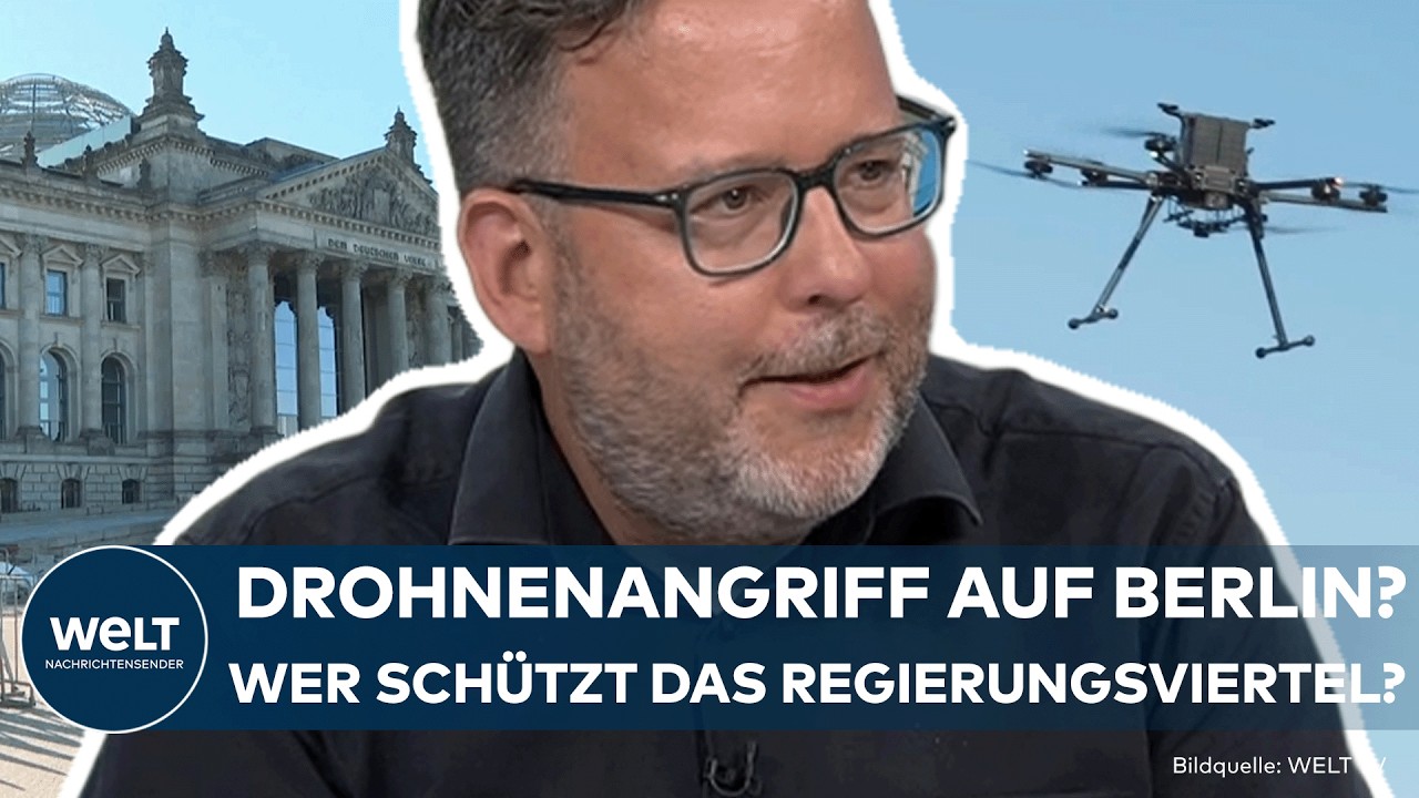 Drohnenabwehr Berlin – Blick auf Reichstag und Kanzleramt in Berlin – Drohnenabwehr im Regierungsviertel ist unzureichend ge…
