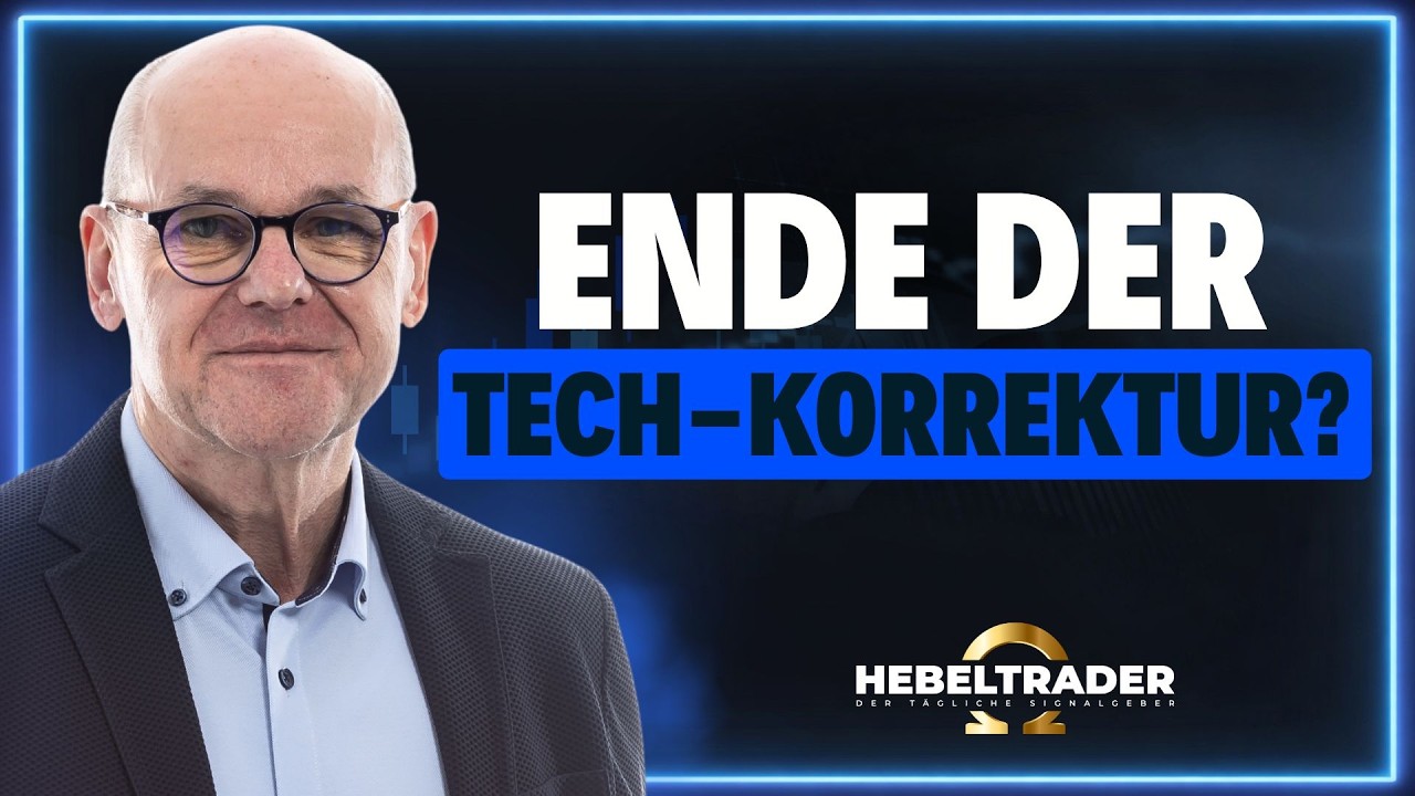 Börsenkurse auf einem Monitor mit Optionsschein-Chart und Tech-Aktien im Hintergrund, Fokus auf implizite Volatilität
