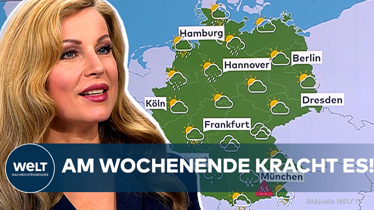 Hitze Deutschland – Sonnenschein und blauer Himmel über deutschen Feldern – Hitze kehrt nach kurzer Abkühlung nach Deutschla…