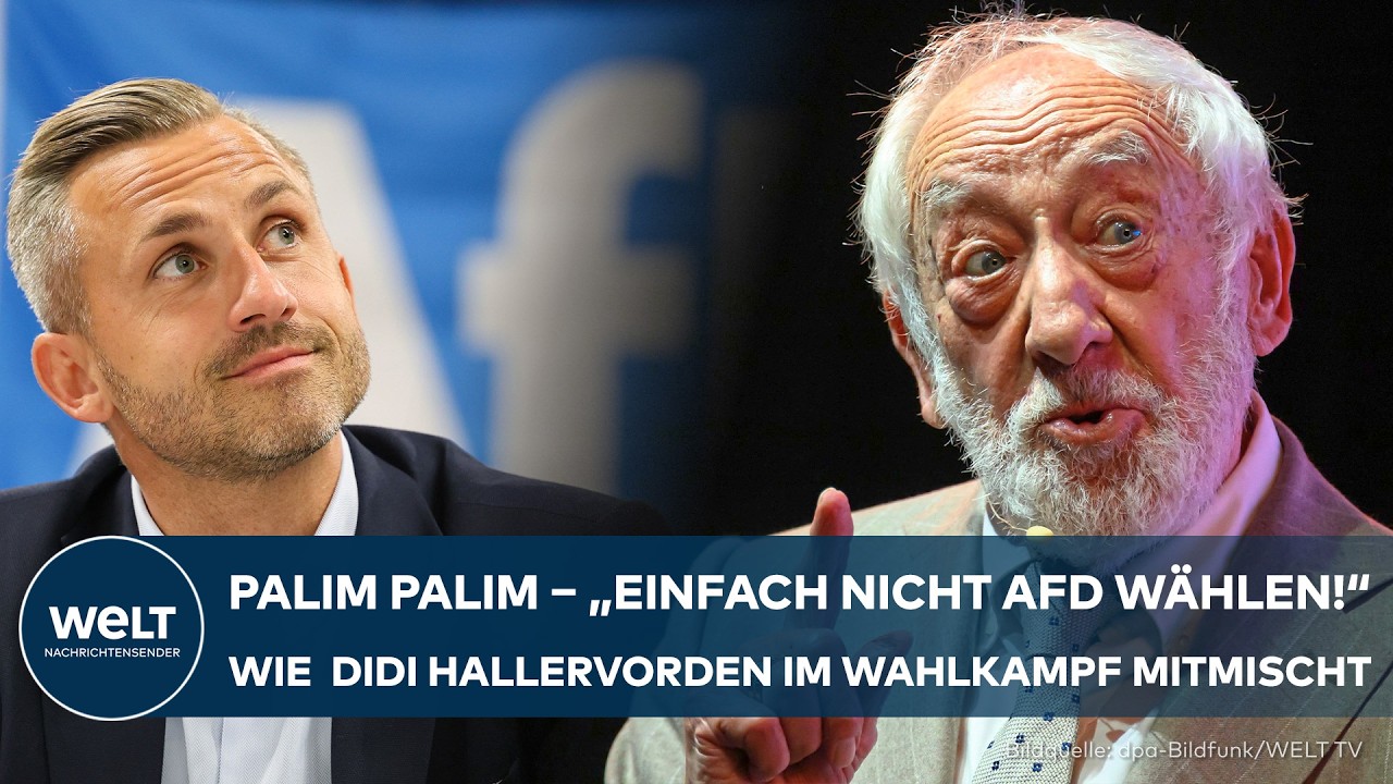 Kabarettist Dieter Hallervorden bei einem Wahlkampfauftritt im Sachsen-Anhalt Wahlkampf neben CDU-Ministerpräsident Sven Sch…