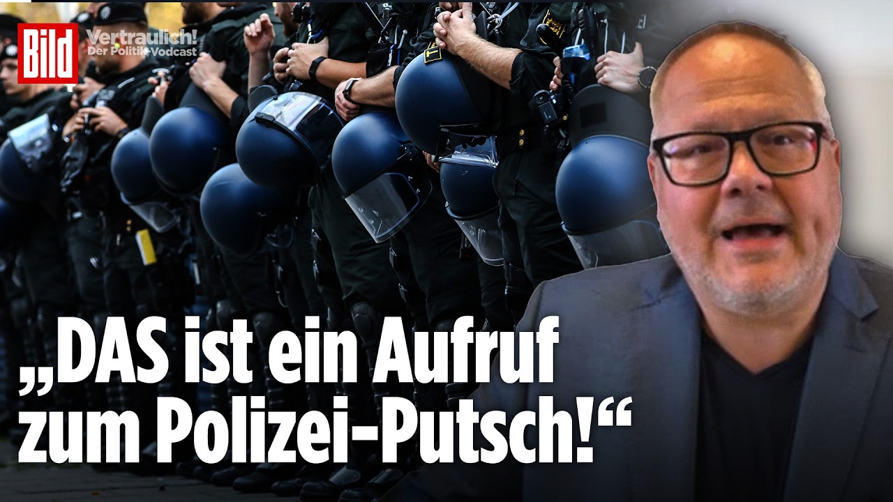 Polizeibeamte in Uniform bei einer Demonstration – Symbolbild zur Spaltung in der Polizeigewerkschaft GdP