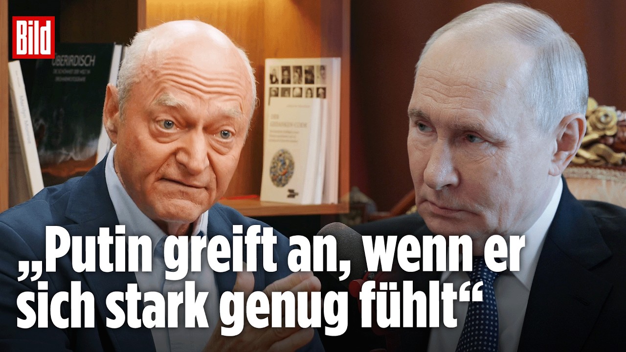 NATO-Angriff Putin – Russischer Präsident Putin vor NATO-Flaggen – Warnung vor möglichem NATO-Angriff durch Russland