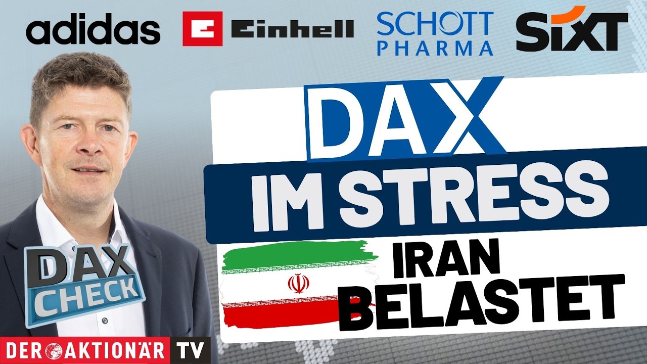 DAX-Check Analyse auf einem Börsenmonitor mit Kursen von Adidas, Infineon und Vonovia im Fokus