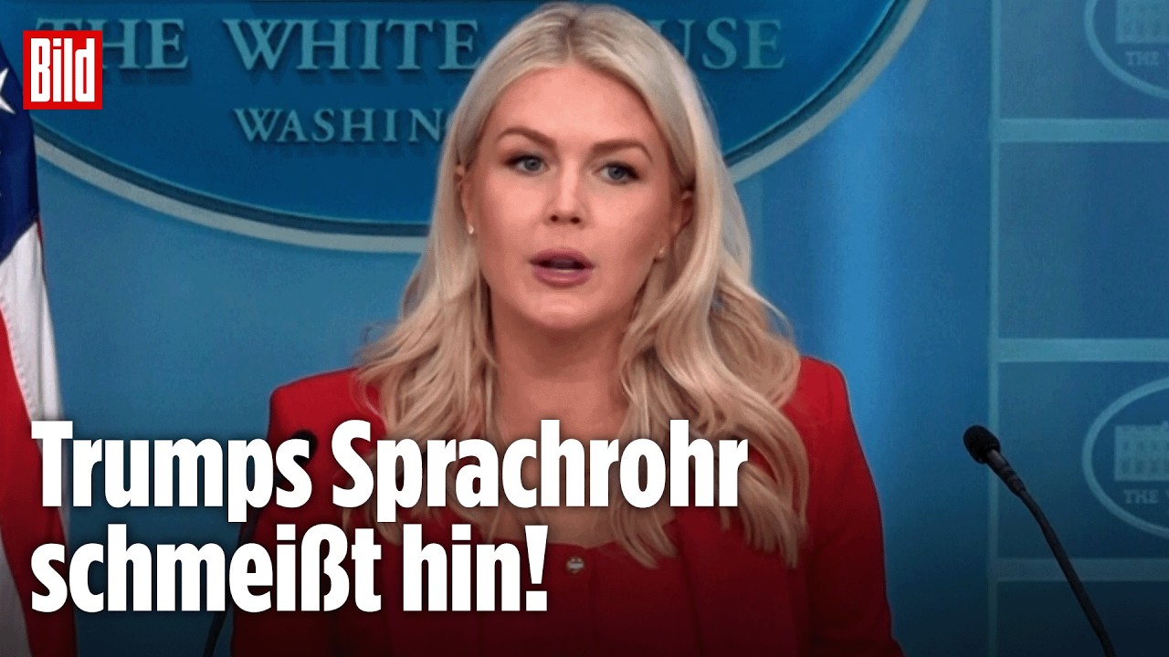 Karoline Leavitt am Rednerpult des Weißen Hauses – Leavitt Rücktritt als Pressesprecherin von Präsident Trump