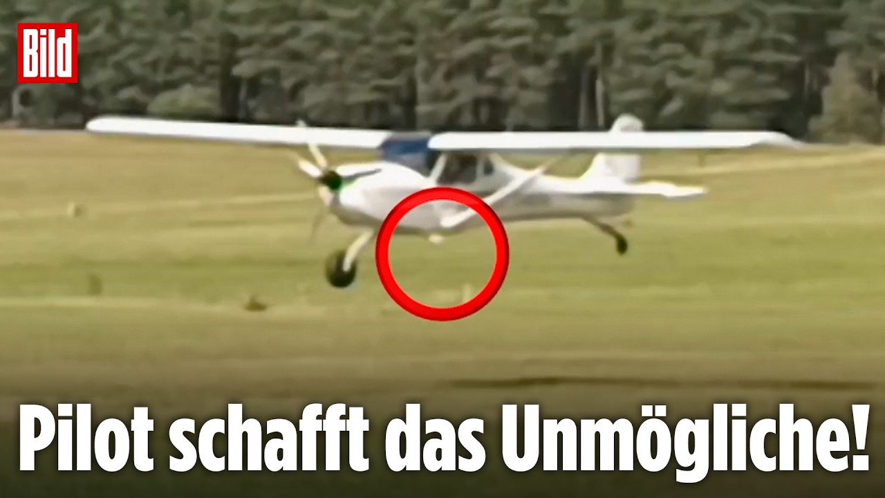 Notlandung Thüringen – Ultraleichtflugzeug bei der Notlandung in Thüringen am Flugplatz Pennewitz nach Fahrwerk-Defekt