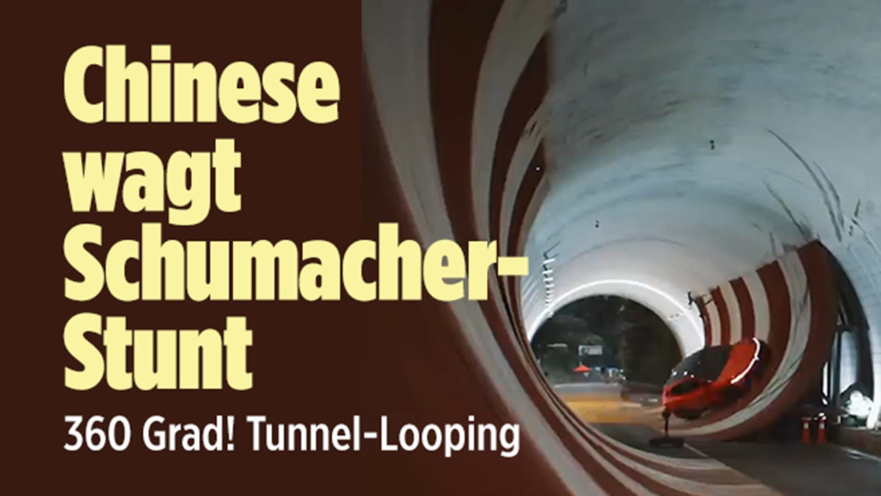 E-Auto Voer Passion S beim 360-Grad-Looping im Tunnel in Wuhan – E-Auto Looping Tunnel viral