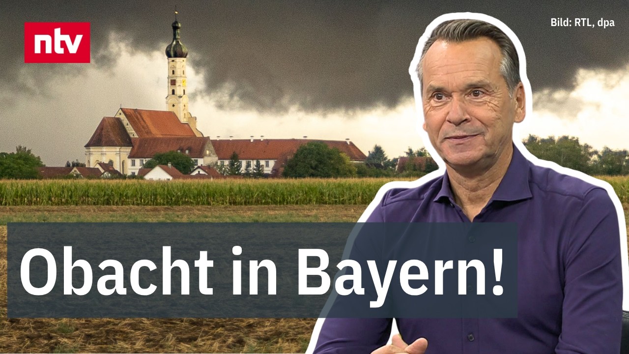 Unwetter Süddeutschland – Dunkle Gewitterwolken über den bayerischen Alpen – Unwetter in Süddeutschland mit Sturmböen und Bl…