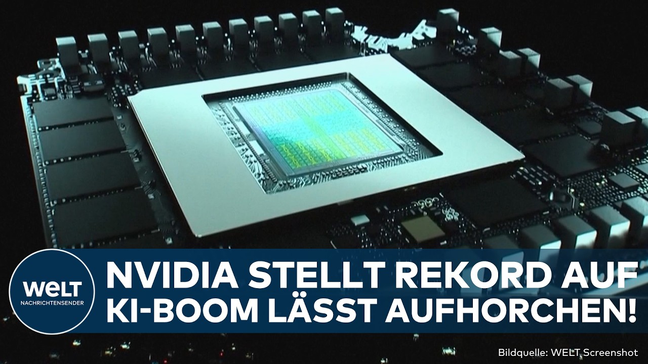 Nvidia-Logo auf einem Chip-Wafer – Nvidia Quartalszahlen zeigen Rekordwachstum durch KI-Boom