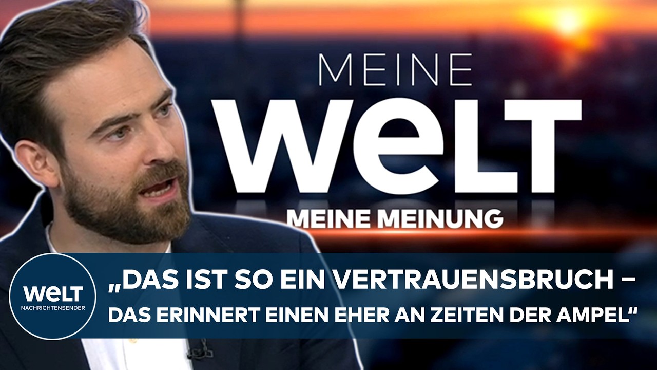 Bundeskanzler Friedrich Merz am Rednerpult im Deutschen Bundestag, nachdenklicher Blick