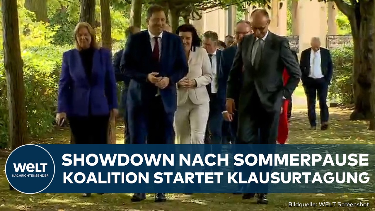 Friedrich Merz beim Auftakt der Kabinettsklausur auf Schloss Neuhardenberg in Brandenburg