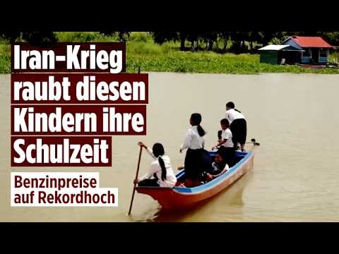 Mädchen fährt mit Boot zum Unterricht am Tonle Sap See – Bildungschancen Kambodscha gefährdet durch steigende Spritpreise