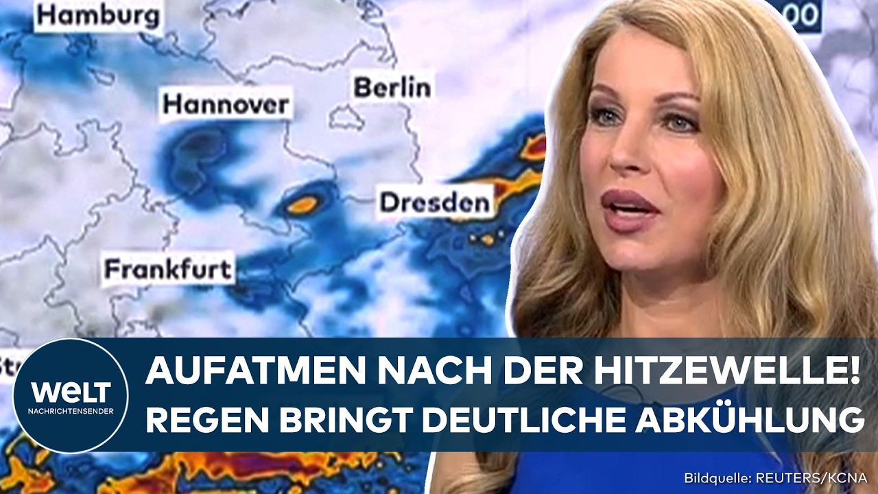 Dunkle Regenwolken über einer deutschen Landschaft – eine Kaltfront bringt Abkühlung nach der Hitzewelle