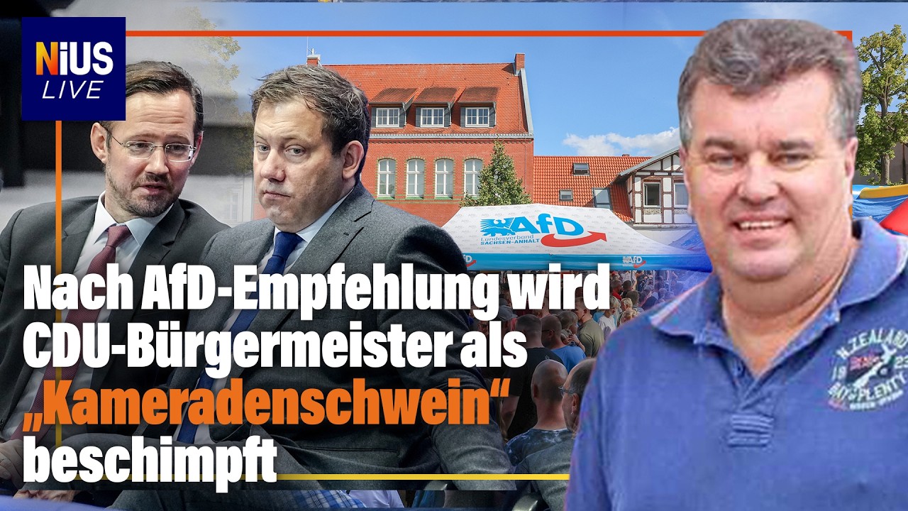 Ulrich Siegmund ZDF – AfD-Spitzenkandidat Ulrich Siegmund im Gespräch mit ZDF-Reporter Fabian Köster bei einer Wahlkampfvera…