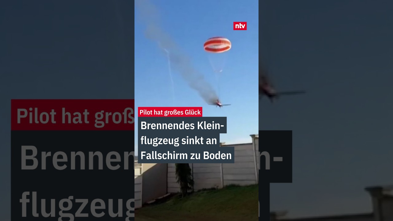 Kleinflugzeug Brasilien – Brennendes Kleinflugzeug in Brasilien sinkt an einem Fallschirm kontrolliert zu Boden