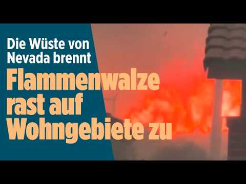 Waldbrand Reno – Rauchwolken über Hügeln bei einem Waldbrand nordwestlich von Reno in Nevada – Löschflugzeuge im Einsatz