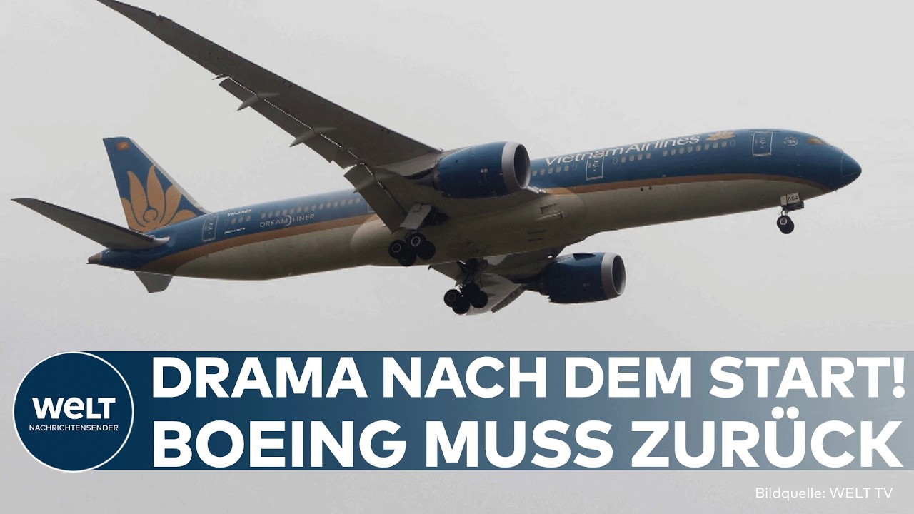 Boeing 787 Notlandung München – Boeing 787 Dreamliner auf dem Flughafen München nach Boeing 787 Notlandung, Rauch steigt aus…