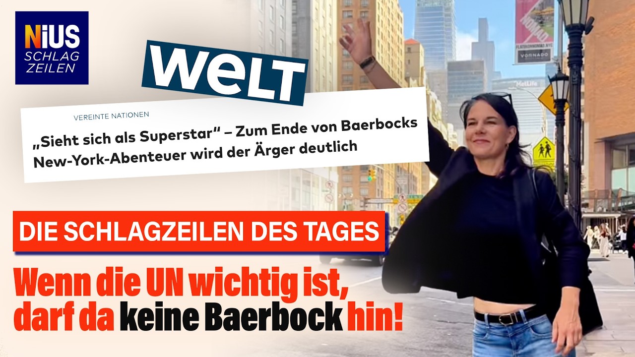 Annalena Baerbock am Rednerpult der UN-Generalversammlung – Baerbock UN-Amtszeit endet mit diplomatischem Eklat