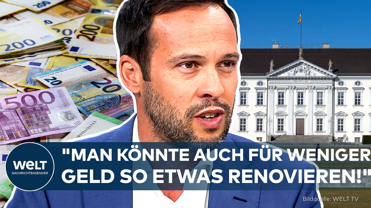 Blick auf Schloss Bellevue in Berlin, Amtssitz des Bundespräsidenten – Regierungsbauten Kosten in der Kritik