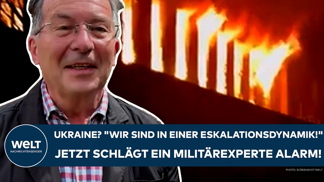 Eskalationsdynamik Ukraine-Krieg – Militärexperte analysiert die Eskalationsdynamik im Ukraine-Krieg vor einer Karte Osteuro…