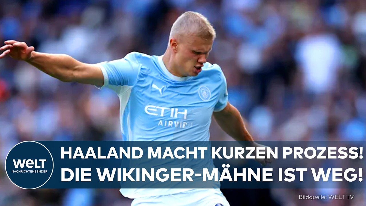 Haaland neuer Look – Erling Haaland mit neuem Kurzhaarschnitt – der Fußballstar verabschiedet sich von seiner Wikingerfrisur