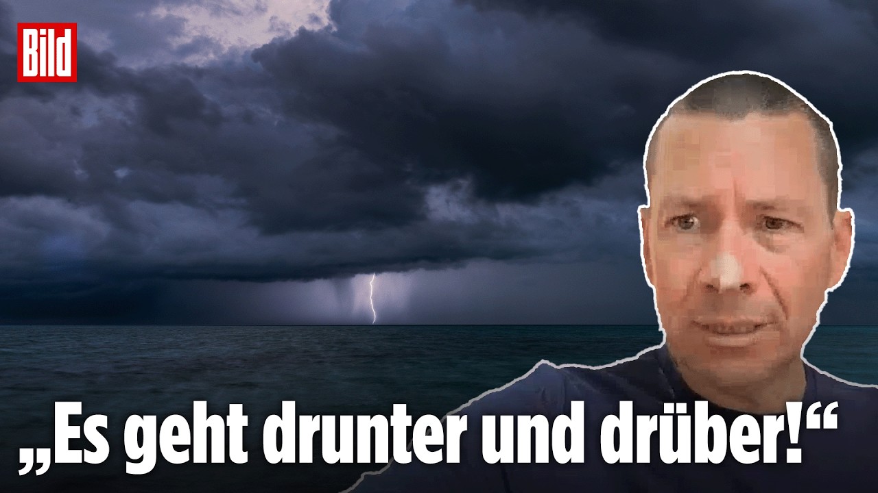 Dunkle Gewitterwolken über dem Mittelmeer – Mittelmeer-Unwetter bedrohen Urlaubsregionen in Südeuropa