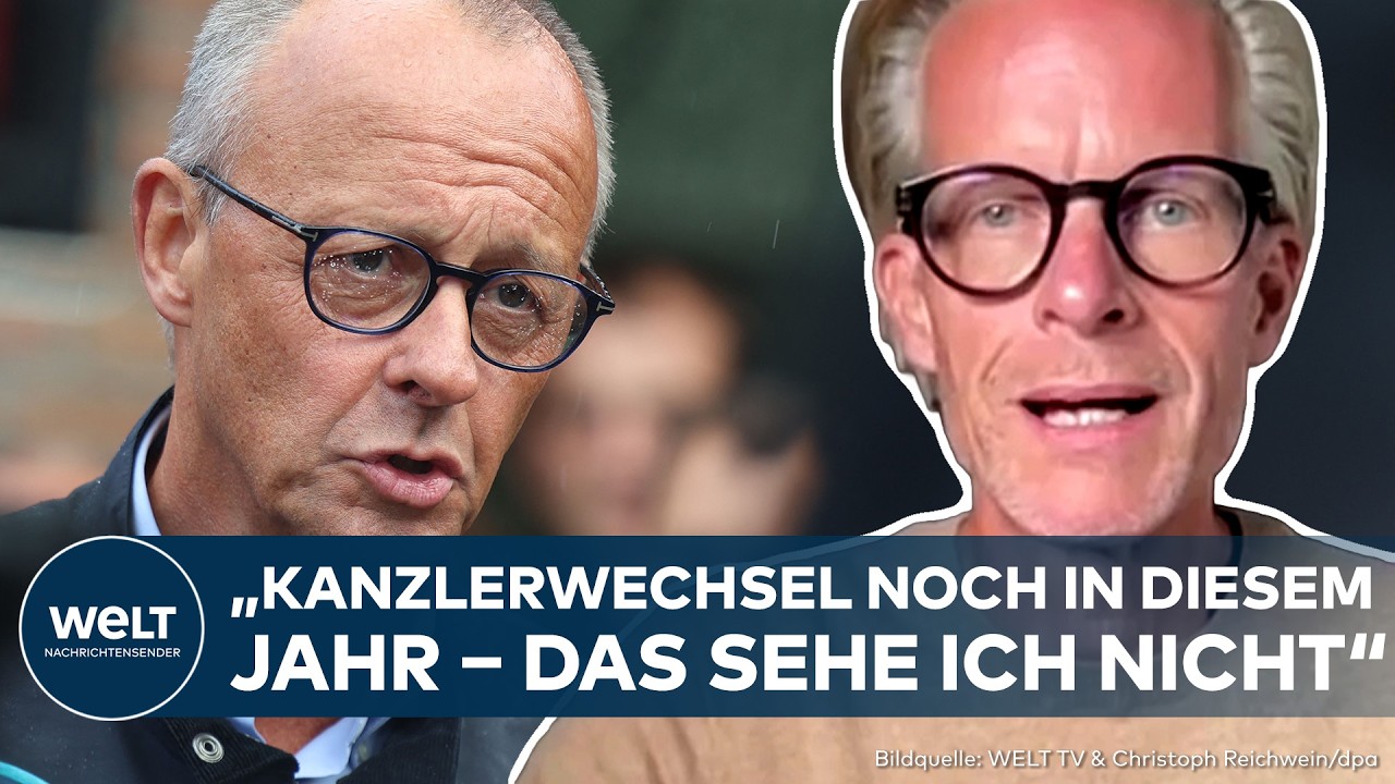 Bundeskanzler Friedrich Merz spricht vor Mikrofonen – Friedrich Merz Kanzler unter Druck nach der Sommerpause