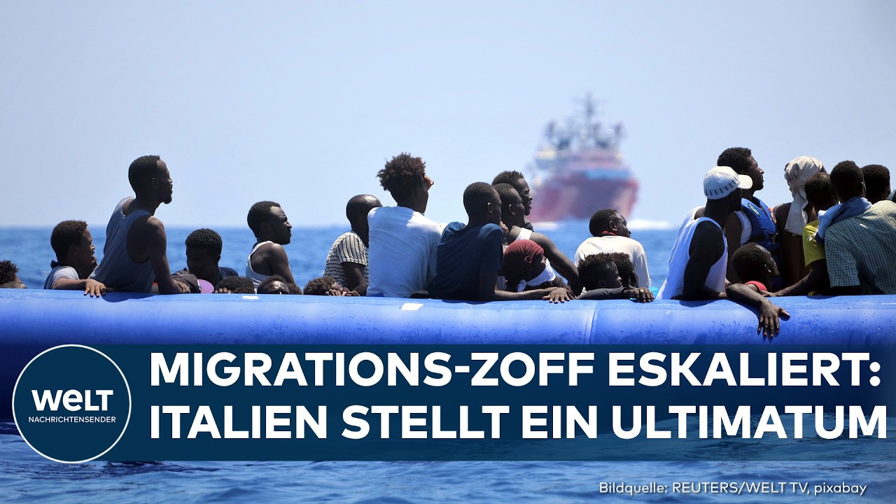 Seenotrettungsschiff einer deutschen NGO im Mittelmeer rettet Migranten – Migrationsstreit zwischen Deutschland und Italien