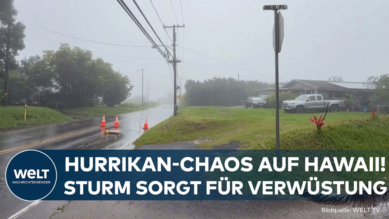 Hurrikan Lala Hawaii – Sturmschäden auf Hawaii durch Hurrikan Lala – umgestürzte Bäume und überschwemmte Straßen auf Maui