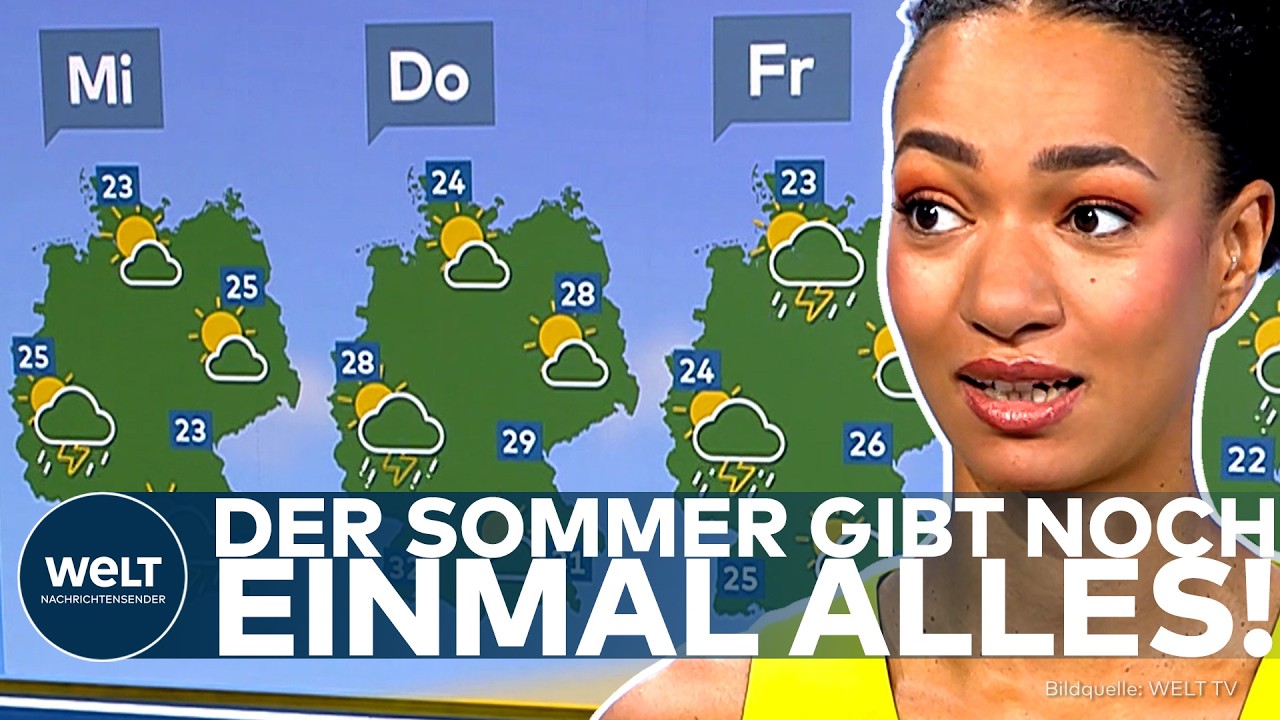 Sommerwetter Deutschland – Sonnige Ostseeküste mit Wolken am Horizont – Sommerwetter in Deutschland im Wochenrückblick