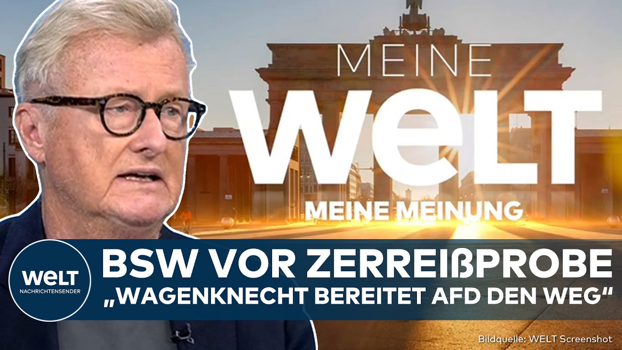 Sahra Wagenknecht spricht auf einer Bühne – BSW-Gründerin und Wagenknecht BSW-Konflikt im Fokus