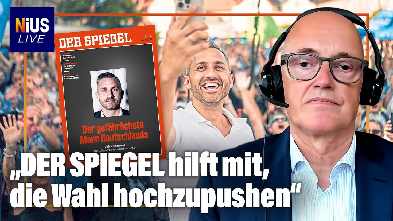 AfD-Spitzenkandidat Ulrich Sigmund auf dem Spiegel-Cover zur Sachsen-Anhalt-Wahl im Fahndungsplakat-Stil