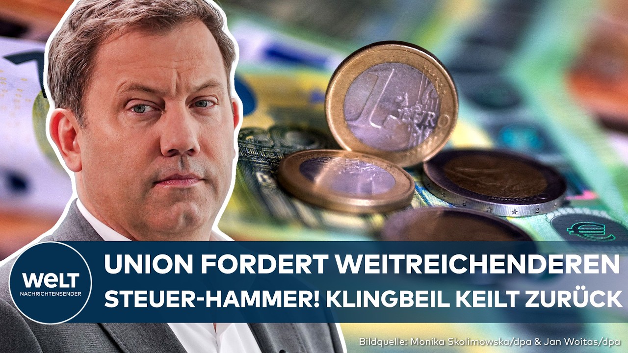 SPD-Finanzminister Lars Klingbeil am Rednerpult beim Statement zur Steuerreform 2026