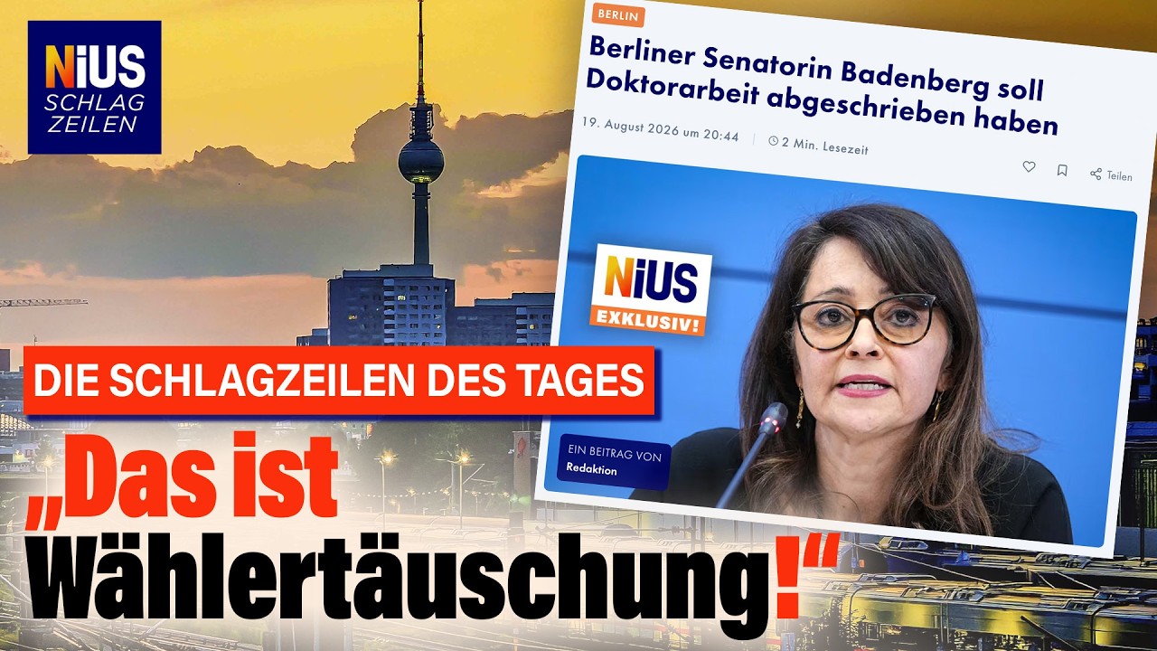 Plagiatsvorwürfe Badenberg – Plagiatsvorwürfe gegen Berlins Justizsenatorin Felor Badenberg – Wahlplakat mit Doktortitel im …