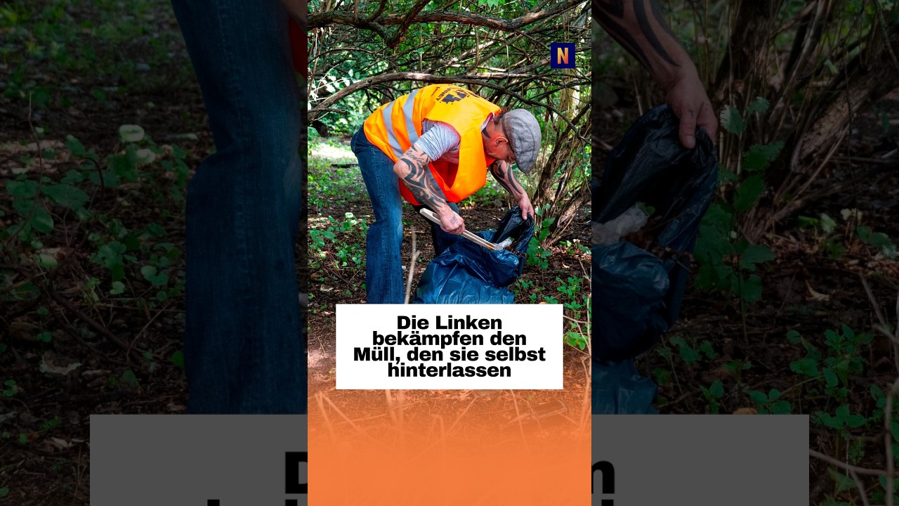 Rave the Planet Müll – Müll auf den Treppen des Berliner Reichstags nach Rave the Planet – Plastikflaschen und Dosen im Regi…