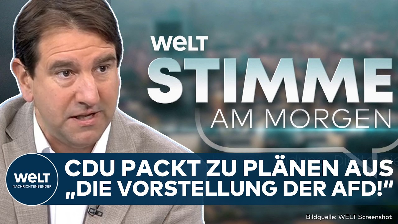 CDU-Vize Andreas Jung im TV-Studio spricht über CDU Klimaschutz und Sprachförderung in Deutschland