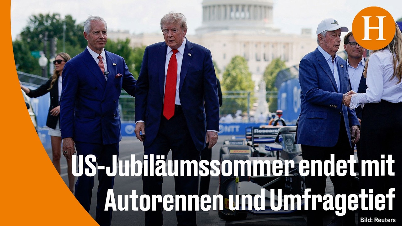 Donald Trump und Melania Trump bei der Eröffnung des Freedom 250 Grand Prix IndyCar-Rennens in Washington D.C.