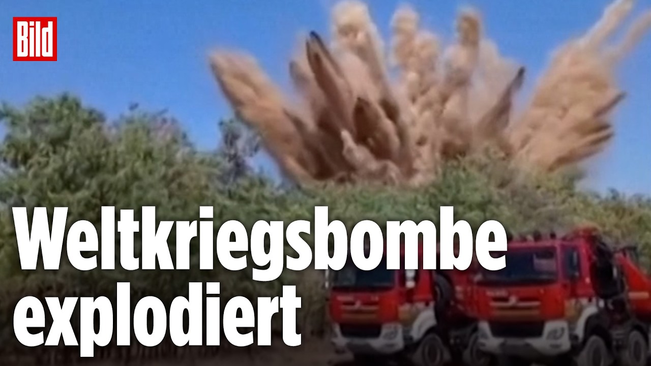 Donau-Mine Zweiter Weltkrieg – Sprengstoffexperten bei der kontrollierten Sprengung einer Donau-Mine aus dem Zweiten Weltkri…