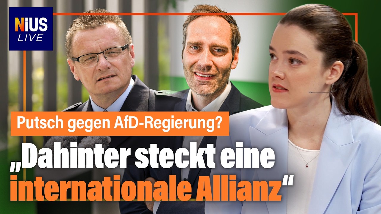 Gewerkschaft der Polizei AfD – GdP-Chef Jochen Kopelke neben einem Plakat mit der Aufschrift „Operationalize Never Again" – …