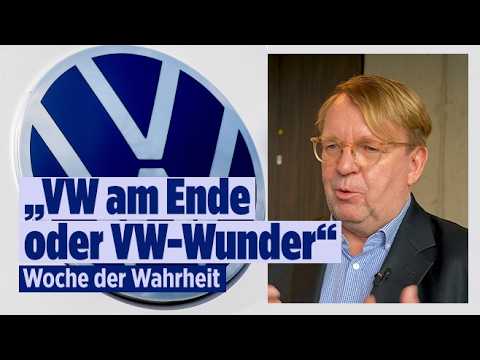 VW-Werk mit Produktionsband und VW-Logo – Symbol der VW-Krise und drohender Werksschließungen