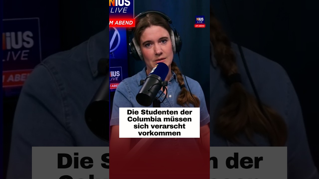 Annalena Baerbock vor dem Gebäude der Columbia University in New York – Professorin und Baerbock Columbia University
