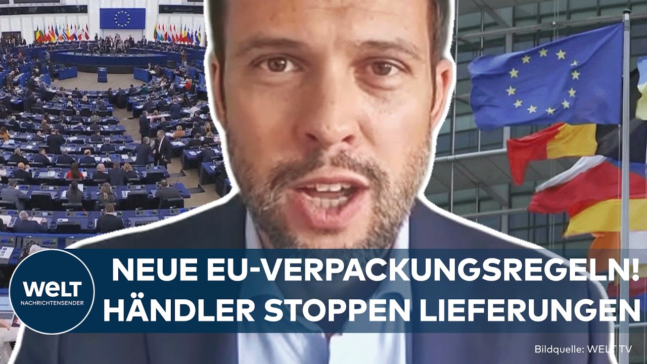 Gestapelte Versandkartons in einem Logistiklager – Symbol für die neue EU-Verpackungsverordnung und ihre Folgen für den Hand…