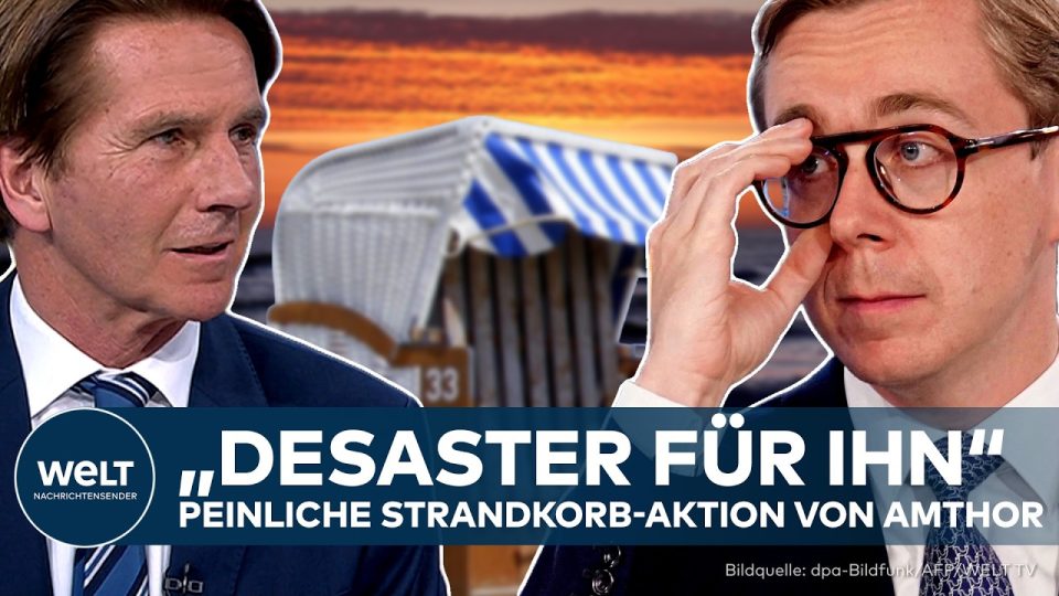 Strandkorb-Affäre Amthor – Strandkorb aus Usedom auf einer Büro-Terrasse – Symbol der Strandkorb-Affäre um CDU-Staatsministe…
