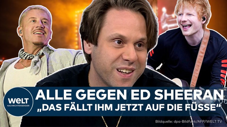 Ed Sheeran Macklemore Eklat – Ed Sheeran auf der Bühne seiner US-Tour – im Hintergrund Protestschilder zum Macklemore-Eklat …