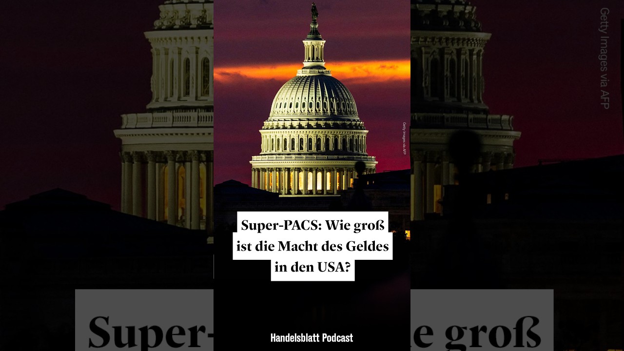 Geldscheine vor dem US-Kapitol als Symbol für den Einfluss von Super PACs im US-Wahlkampf